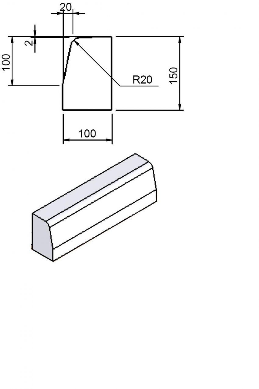 BORDURA TROTUAR MONOBLOC